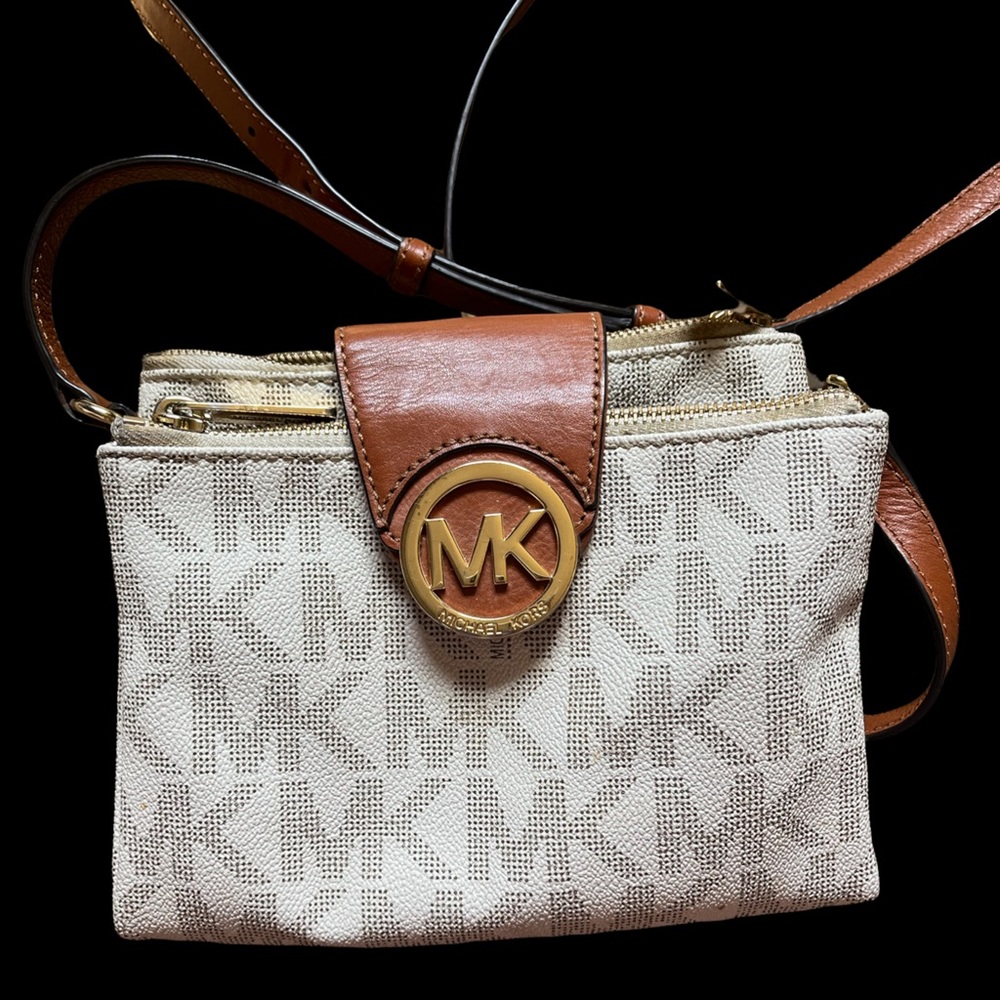 Michael Kors Crossbody bag Brown and cream with gold hardware